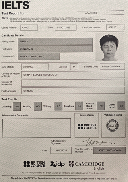 IELTS Certificate